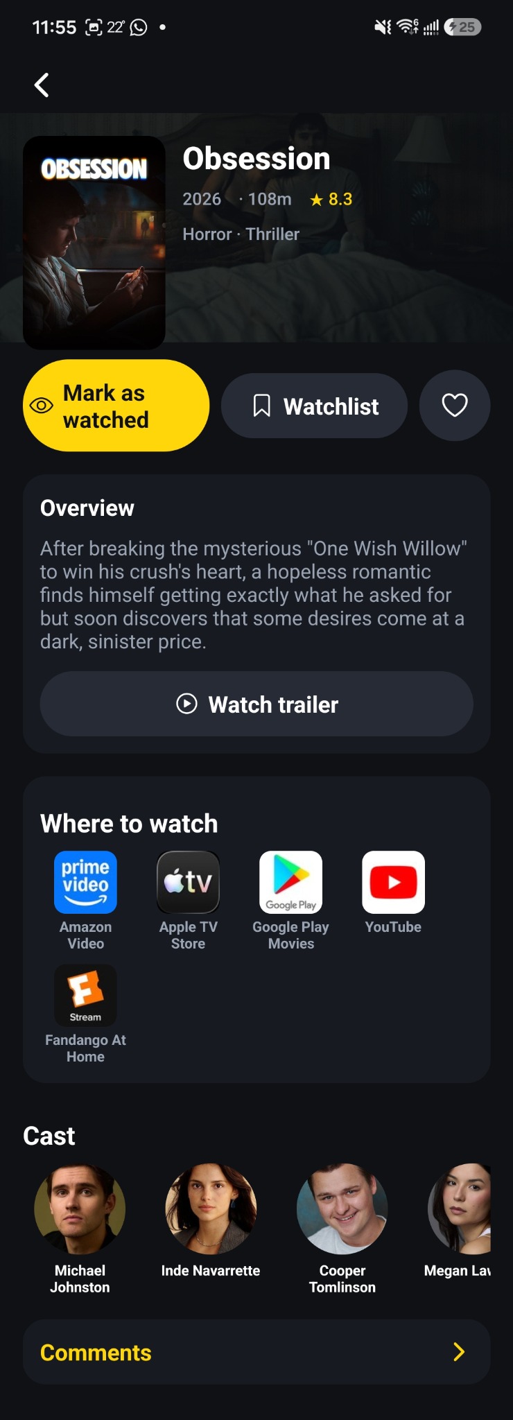 TV Watch Time movie details screen